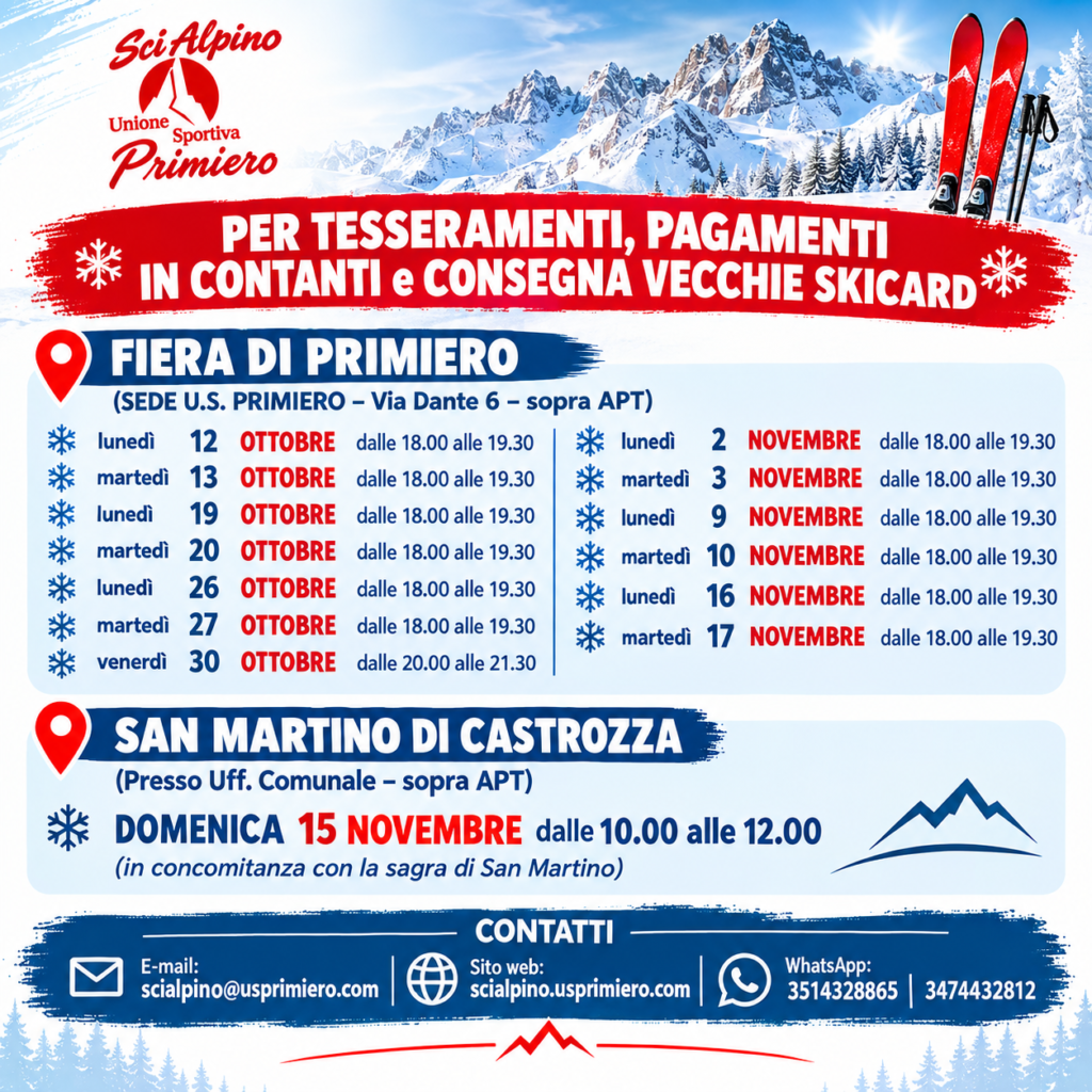 DATE e ORARI in cui ci TROVATE in SEDE